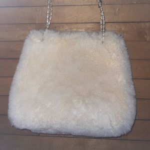 Faux fur shoulder bag